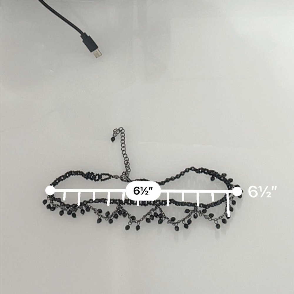 Black Beaded Choker Necklace - Picture 5 of 5